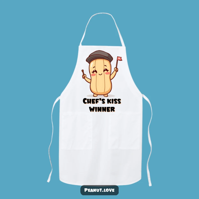 Funny Baker's Wave Apron, Blushing Peanut Flag Holder, Humorous Kitchen Gift