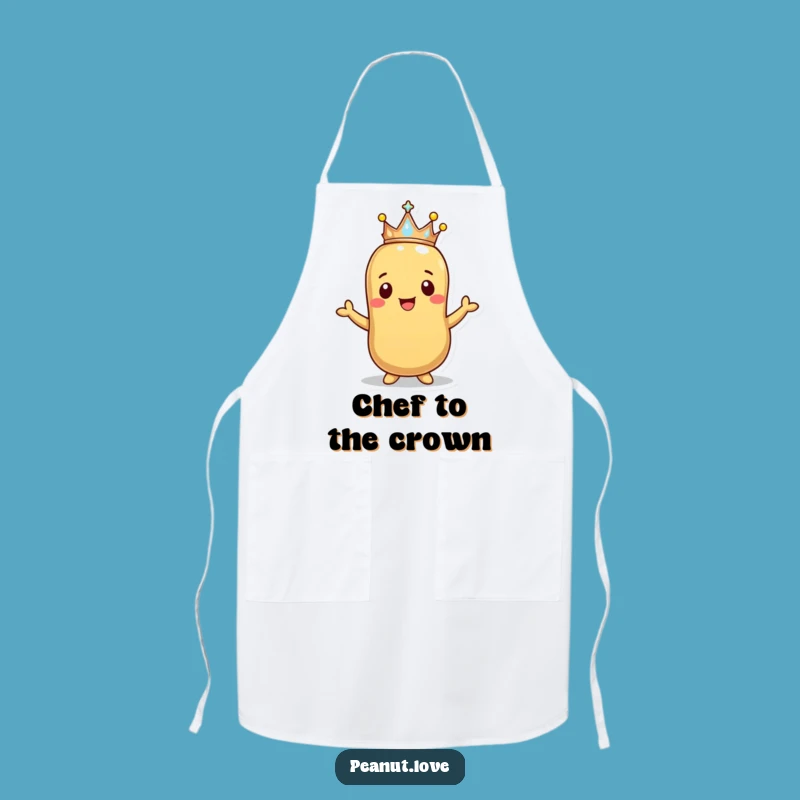 Funny Happy Peanut Crown Apron - Chef's Regal Snack Kitchen Gift