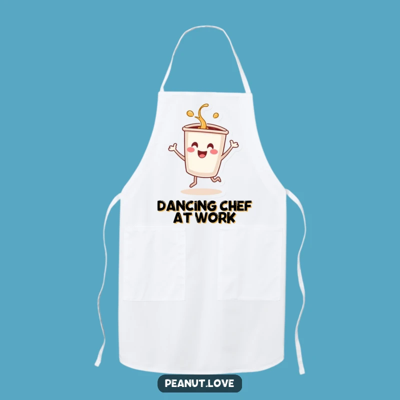 Funny Dancing Coffee Cup Apron: Kitchen Energy, Hilarious Barista Gear