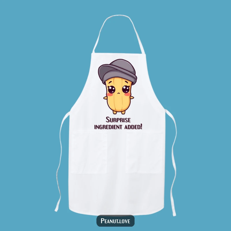 Funny Kawaii Peanut Kitchen Apron: Surprised Character Cooking Wear Gift