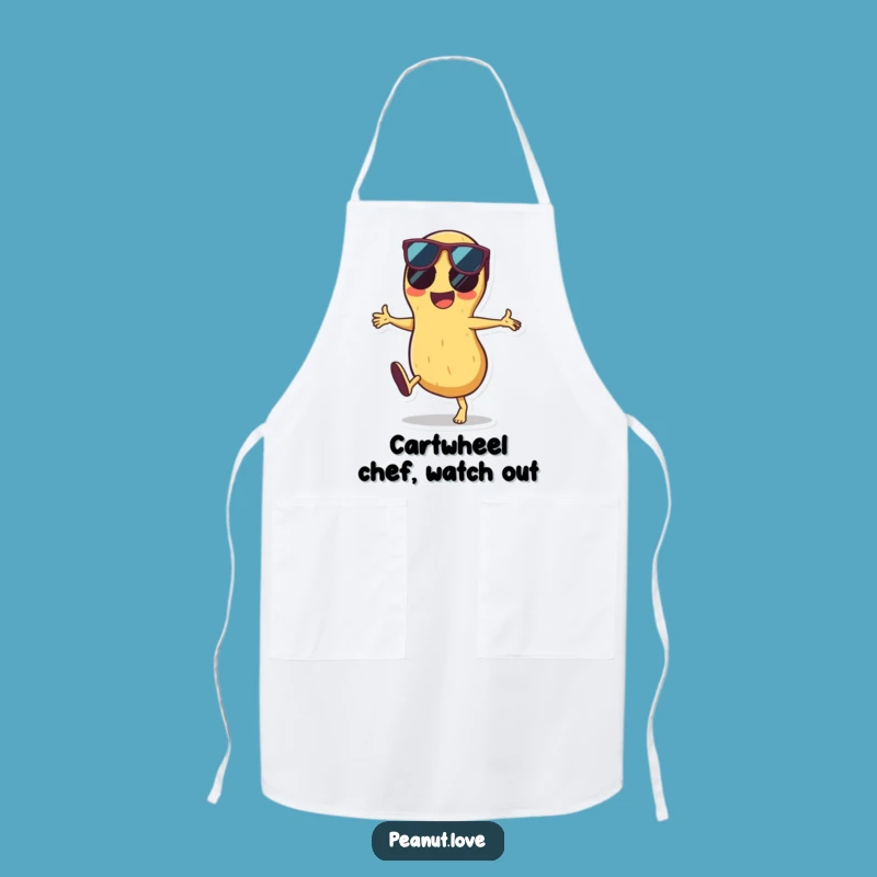 Funny Peanut Cartwheel Apron: Cook Up Laughs with Sunglasses in the Kitchen