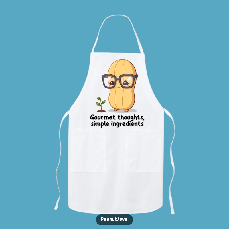 Funny Peanut Chef Apron: Intellectual Humor in the Kitchen, Thoughtful Sprout Cook Gift