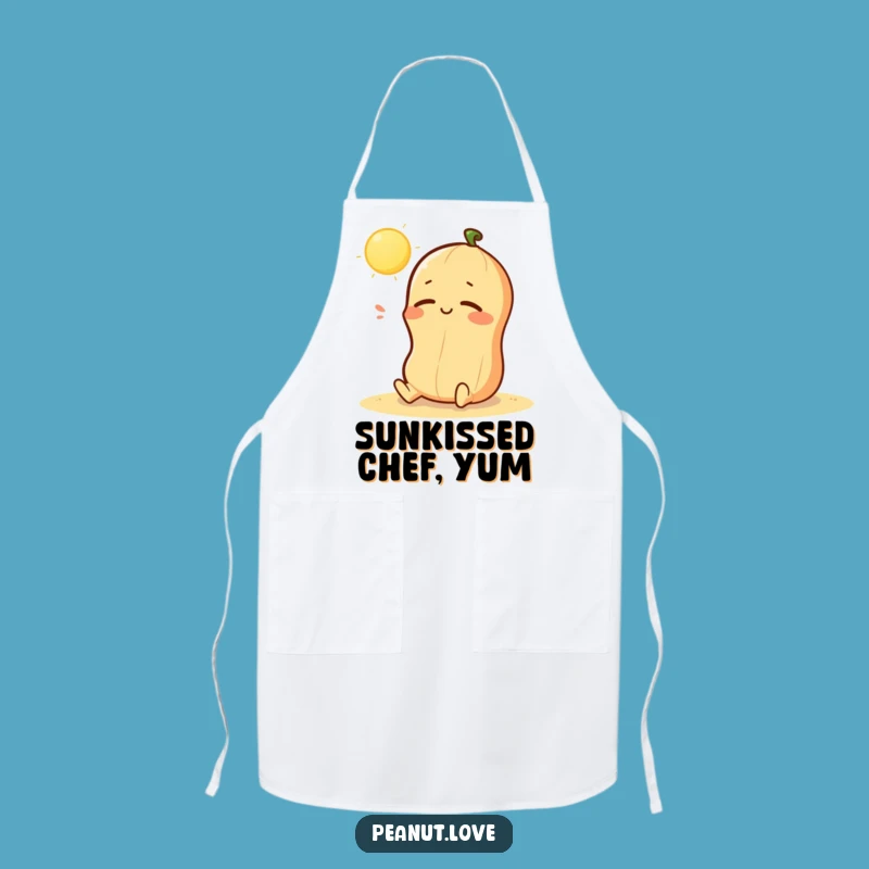 Funny Kawaii Peanut Sunbathing Apron - Kitchen Relaxed Chef Gift