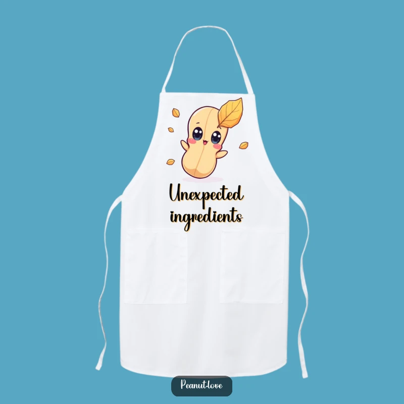 Funny Surprised Peanut Apron - Kawaii Character Autumn Kitchen Surprise