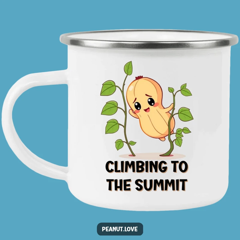 Funny Determined Peanut Camping Mug: Tiny Vine Climb, Perfect Motivating Gift