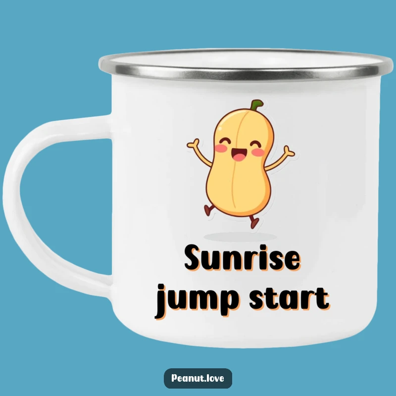 Funny Jumping Peanut Camping Mug - Outdoor Energy, Perfect Hiking Gift