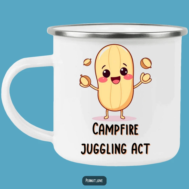 Funny Kawaii Peanut Juggler Camping Mug: Cheerful Outdoor Fun, Gift Idea