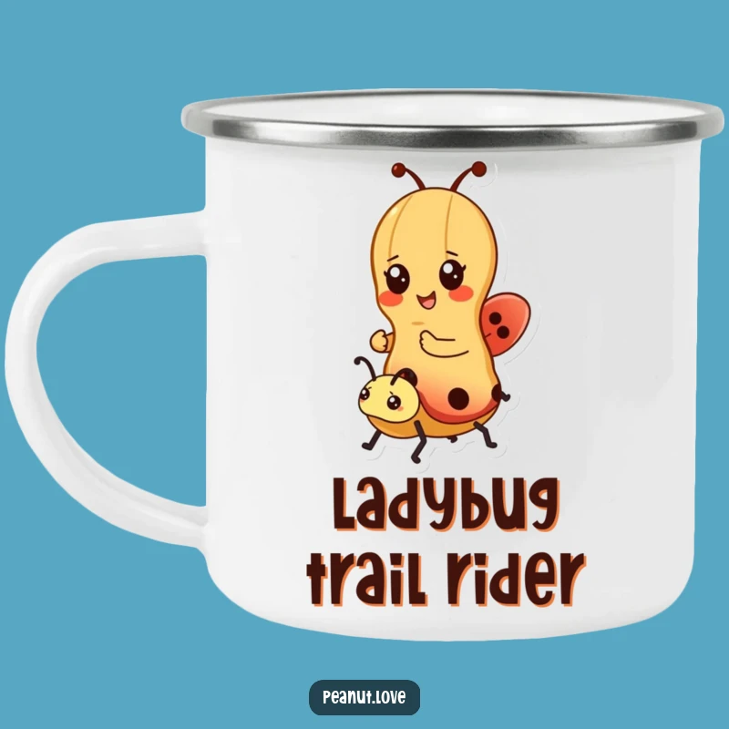 Funny Kawaii Peanut Ladybug Camping Mug - Outdoor Cheerful Adventure Gift