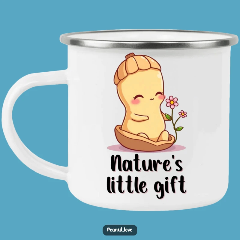 Funny Shy Peanut Flower Camping Mug - Sweet Sips for Gentle Souls