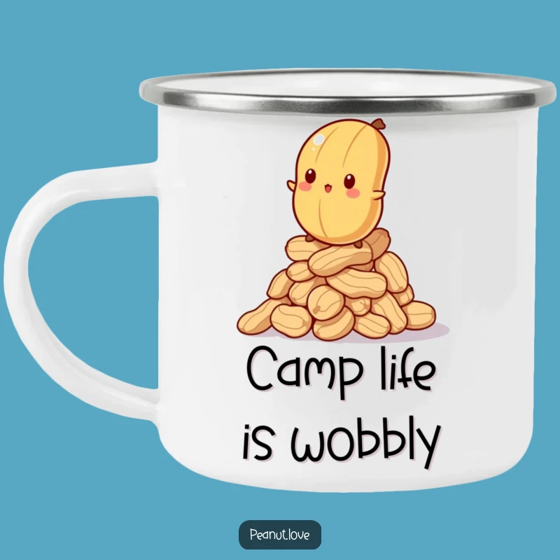 Funny Wobbly Peanut Camping Mug: Balancing Outdoors, Durable & Hilarious, Great Funny Gift