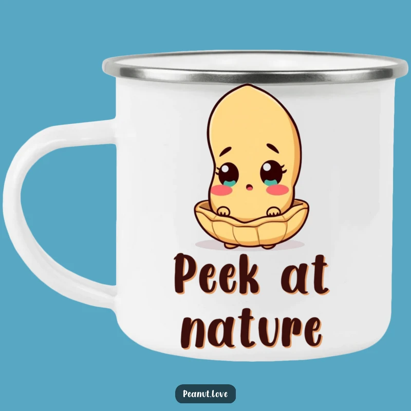 Funny Surprised Peanut Camping Mug: Outdoor Surprise Humor, Rugged Funny Gift