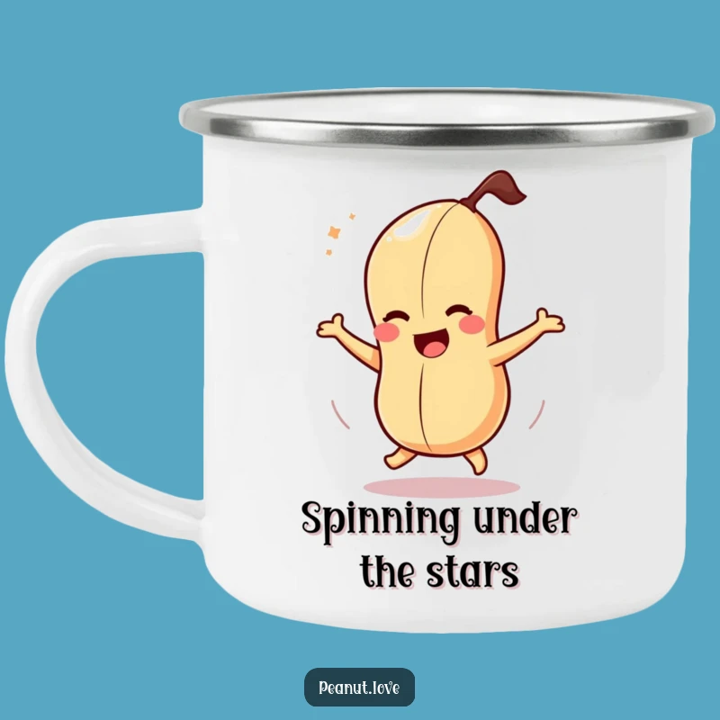 Funny Dizzy Peanut Camping Mug: Outdoor Fun Spinning Character Cup