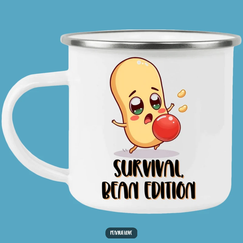 Funny Surprised Peanut Camping Mug - Adventure Alert: A Durable Funny Gift