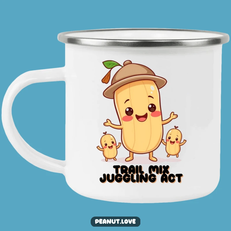 Funny Peanut Juggler Camping Mug - Outdoor Whimsy, Perfect Trail Gift