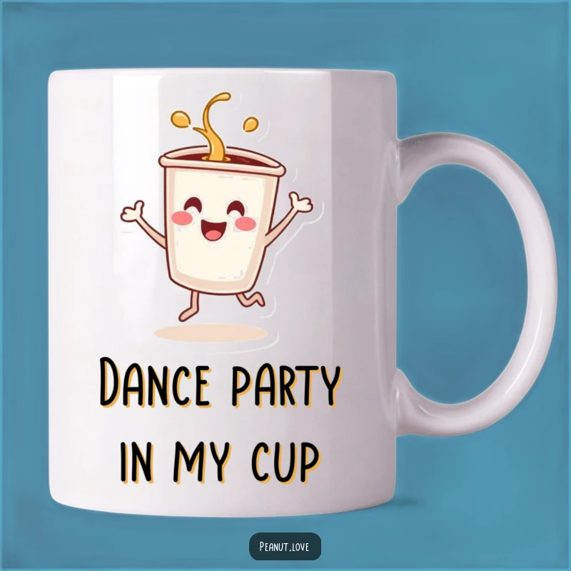 Funny Dancing Coffee Cup Mug: Energetic Spill, Hilarious Morning Brew Gift