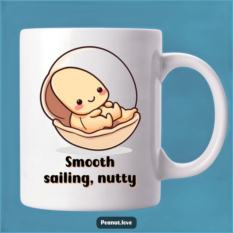 Funny Kawaii Peanut Sliding Mug - Playful Shell Ride Humor Gift