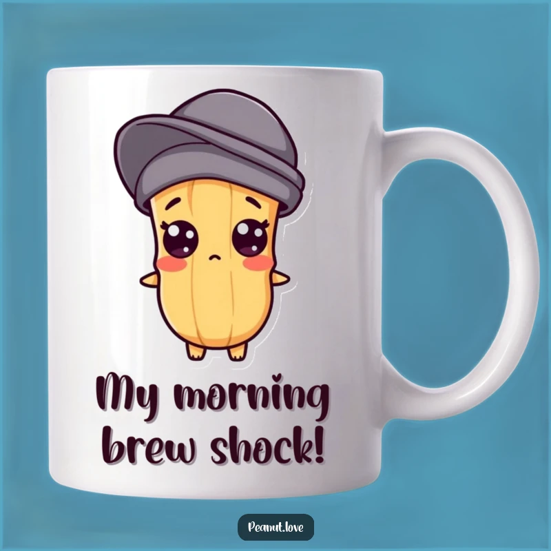 Funny Kawaii Peanut Surprise Mug: Shocked Character Gift for Cute Lovers