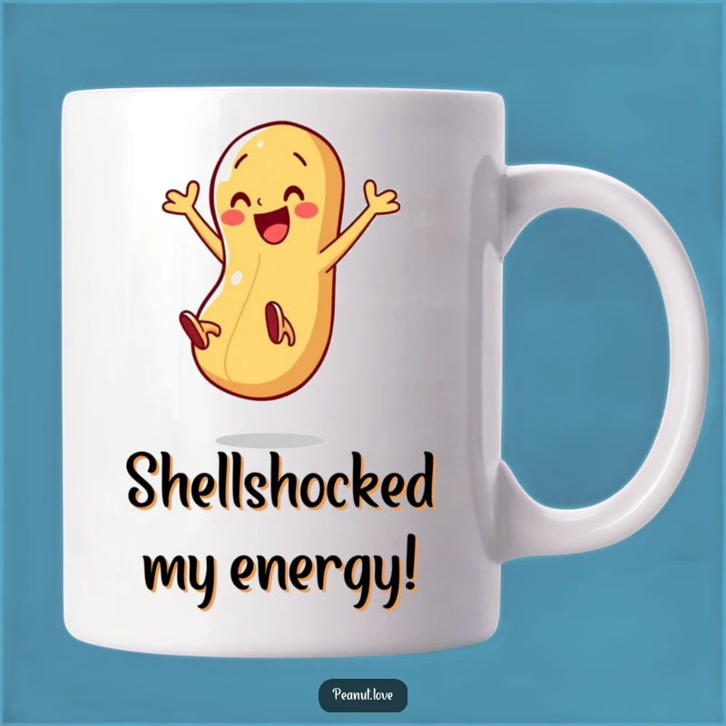 Funny Peanut Kick Mug: Energetic Character Gift for Peanut Lovers