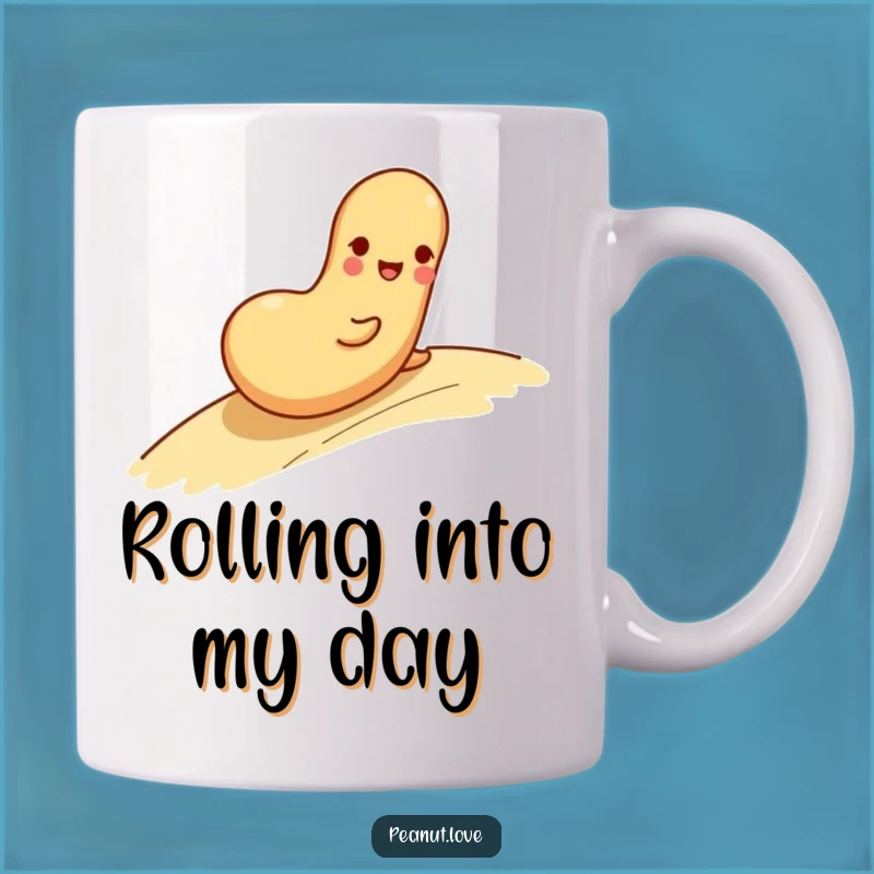 Funny Rolling Peanut Mug - Playful Character, Perfect Gift for Carefree Souls