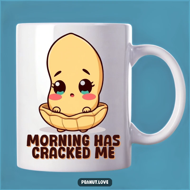 Funny Surprised Peanut Mug: Shell Shocked Humor Art, Hilarious Funny Gift