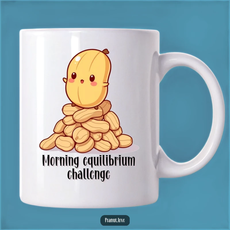 Funny Wobbly Peanut Mug: Balancing Act, Hilarious Struggle, Perfect Funny Gift