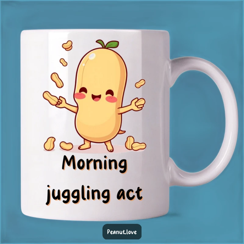 Funny Kawaii Peanut Juggling Mug - A Nutty Hilarious Gift for Joyful People