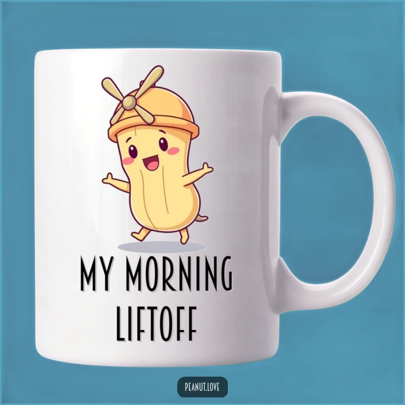 Funny Peanut Pilot Mug: Aspiring Flyer Character Gift for Dreamers