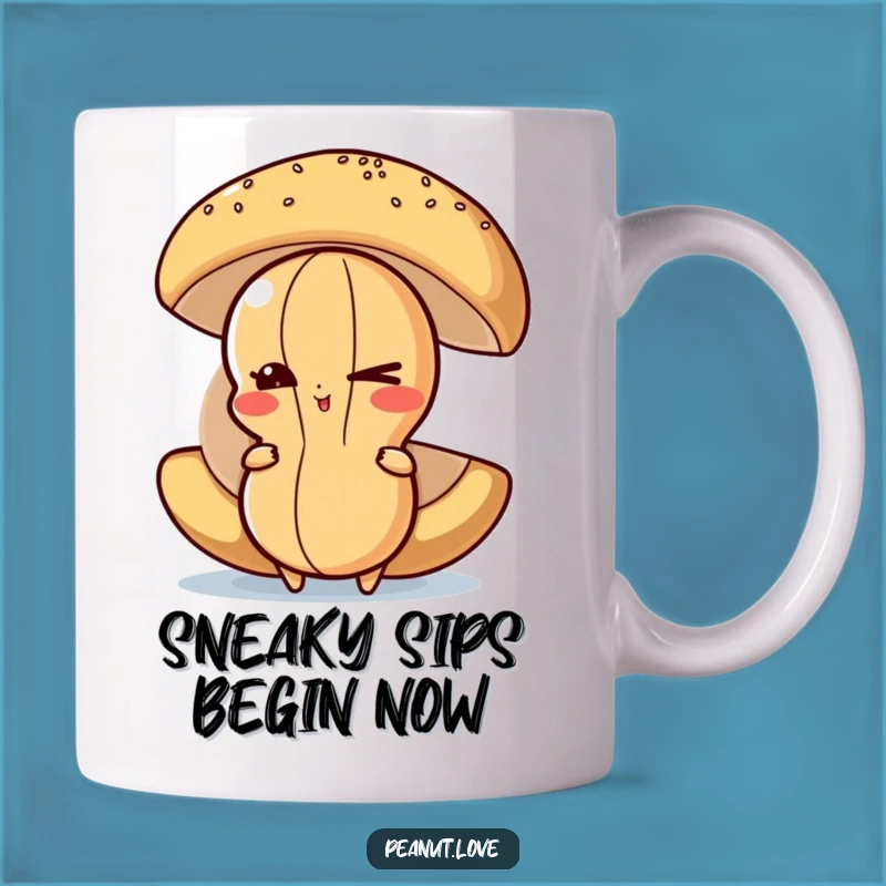 Funny Peanut Hide Mug: Mischievous Snack Sneak - The Perfect Funny Gift for Foodies!