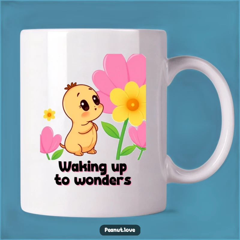 Funny Peanut Flower Mug: Curious Sniffer - Perfect Funny Gift for Nature Lovers!