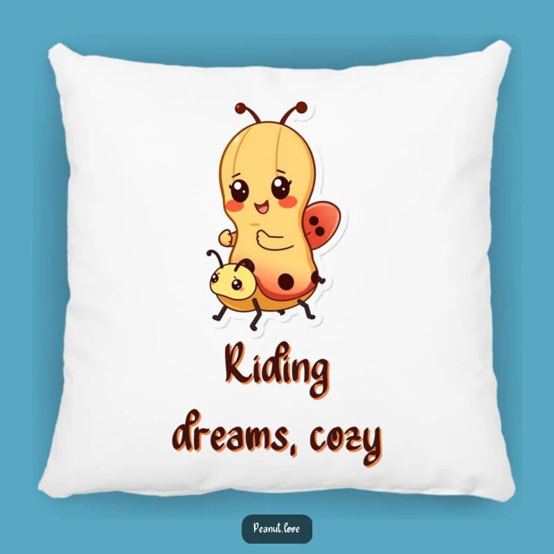 Funny Kawaii Peanut Ladybug Pillow - Cozy Cheerful Accent Cushion Gift