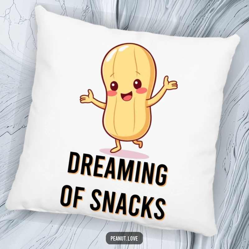 Funny Peanut Pillow: A plush cushion featuring a giggling peanut character doing a happy, small dance.