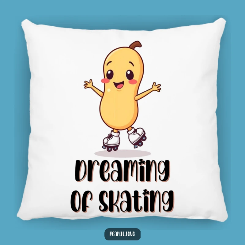 Funny Smiling Peanut Roller Skate Pillow, Cozy Spinning Accent