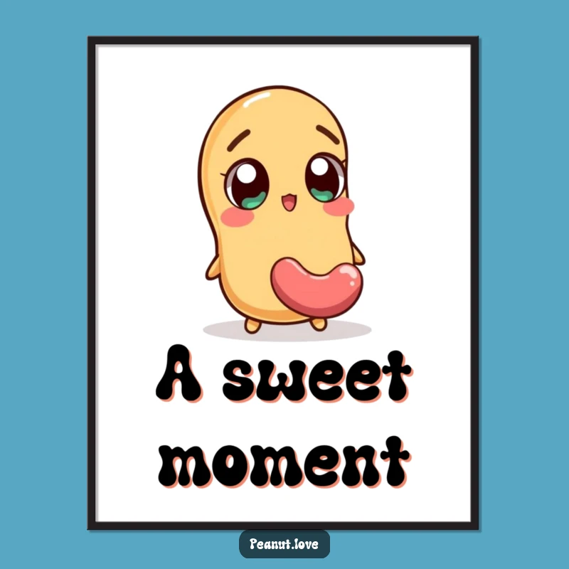 Funny Peanut's Sweet Surprise Digital Art, Excited Jellybean Moment Print, Humorous Decor