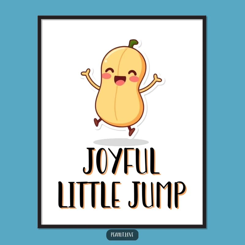 Funny Jumping Peanut Digital Print - Energetic Wall Art, Instant Gift