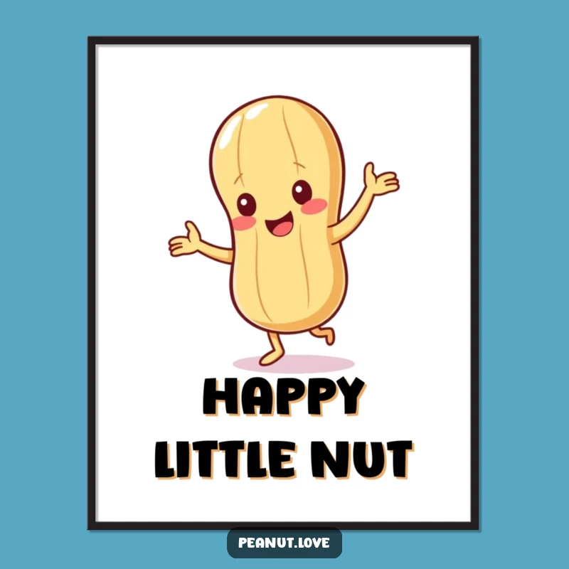 Funny Peanut Digital Art: Giggling Character Print for Cheerful Walls