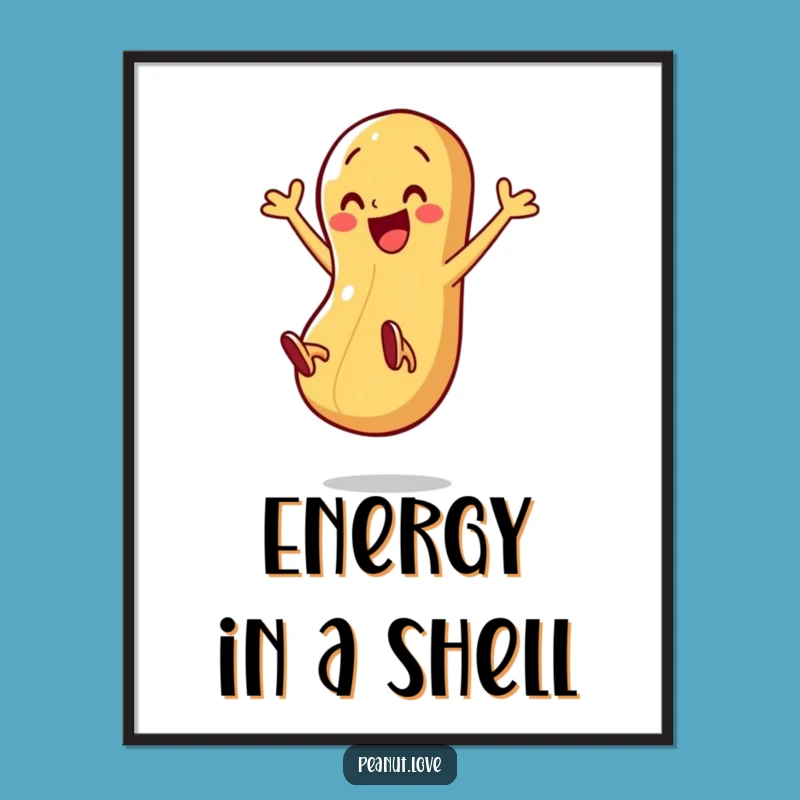 Funny Peanut Energy Art Print: High-Impact Character Decor Gift