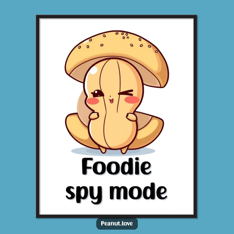 Funny Peanut Hide Digital Art: Mischievous Sneak - Instant Funny Gift Download!