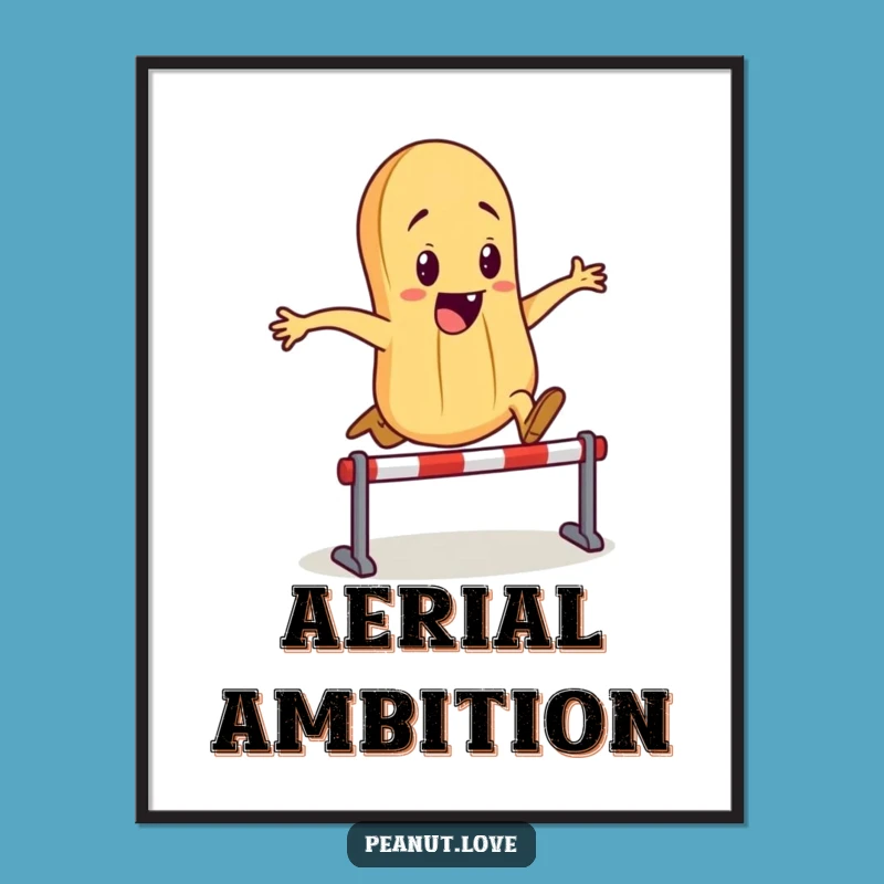 Funny Peanut Hurdler Digital Art: Energetic Character, Instant Funny Gift