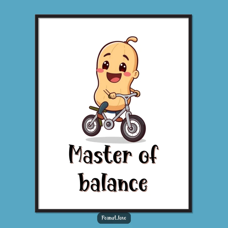 Funny Peanut Unicycle Digital Art: Hilarious Grinning Artwork for Instant Joy