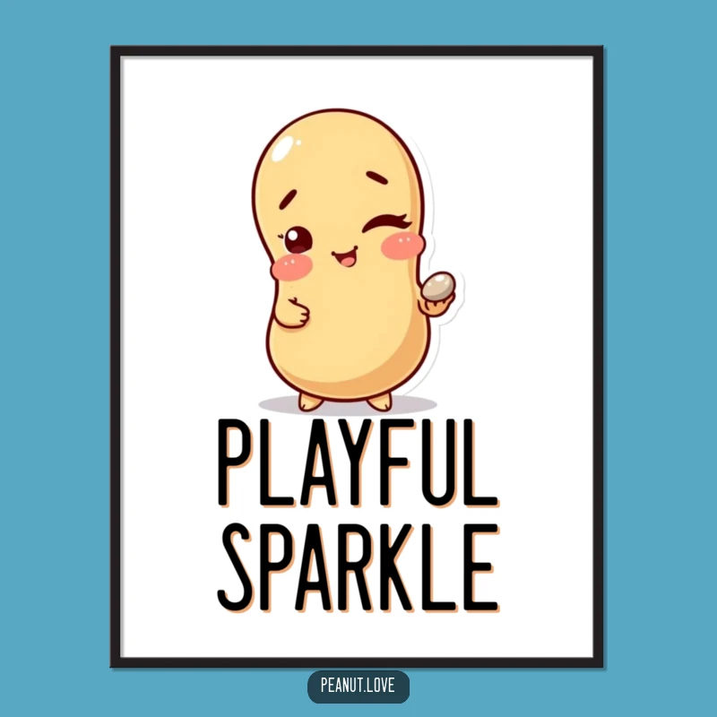 Funny Playful Peanut Digital Art: Nutty Printable for Cheeky Decor