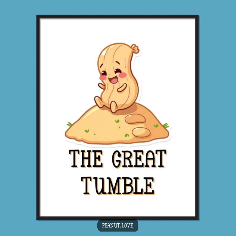 Funny Rolling Peanut Digital Art: Joyful Motion Download, Instant Funny Gift