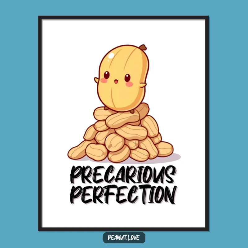 Funny Wobbly Peanut Digital Art: Balancing Act Decor, Instant Hilarious Art, Unique Funny Gift