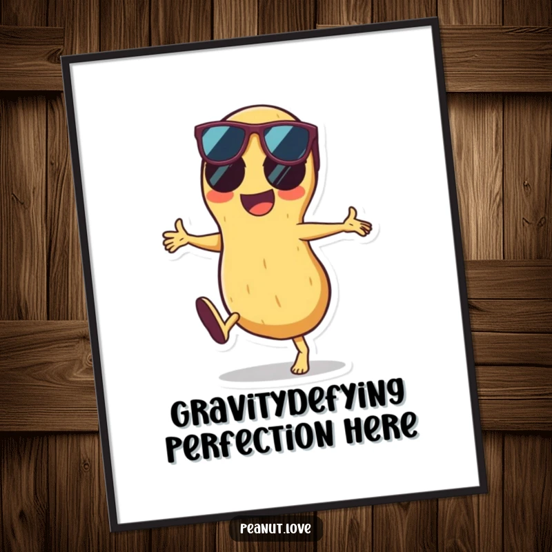 Funny digital art of a cool peanut doing a cartwheel in sunglasses, capturing a moment of pure joy and humorous energy.