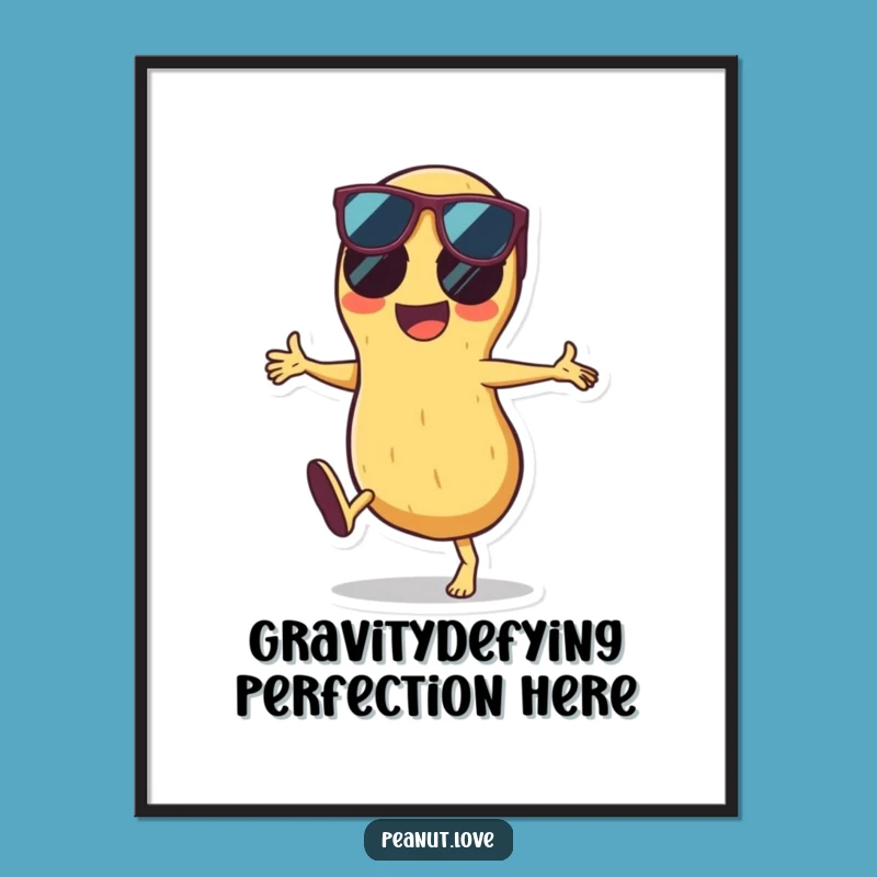 Funny Peanut Cartwheel Digital Art: Hilarious Sunglasses Artwork for Instant Joy