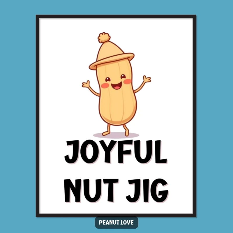 Funny Peanut Jig Digital Art: Printable Character Image, Instant Funny Gift