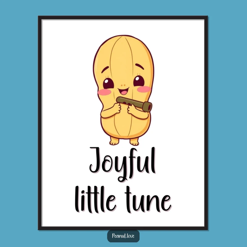 Musical Joy Funny Digital Print - Peanut Kazoo Art