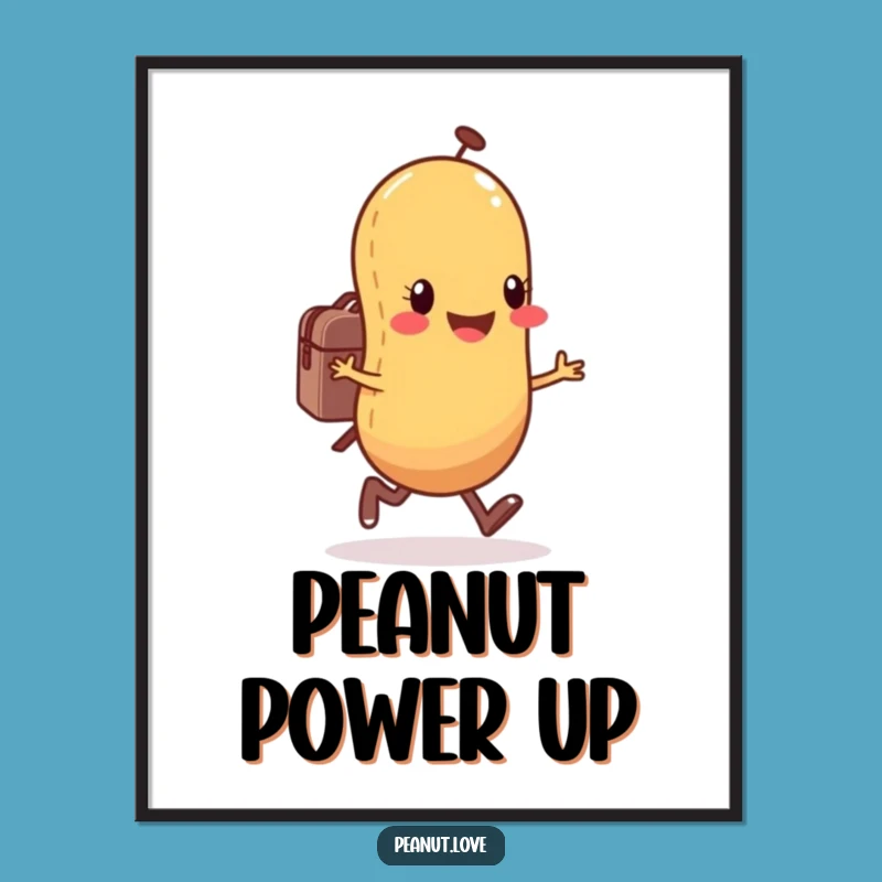 Funny Peanut Skips Digital Art - Happy Character Joyful Adventure Decor File