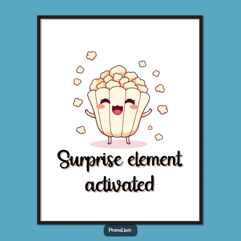 Funny Popcorn Kernel Digital Art: Surprise Pop, Hilarious Decor