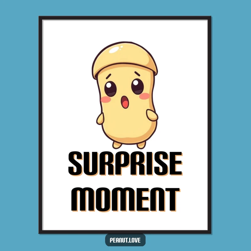 Funny Surprised Peanut Digital Print - Instant Hilarious Wall Art