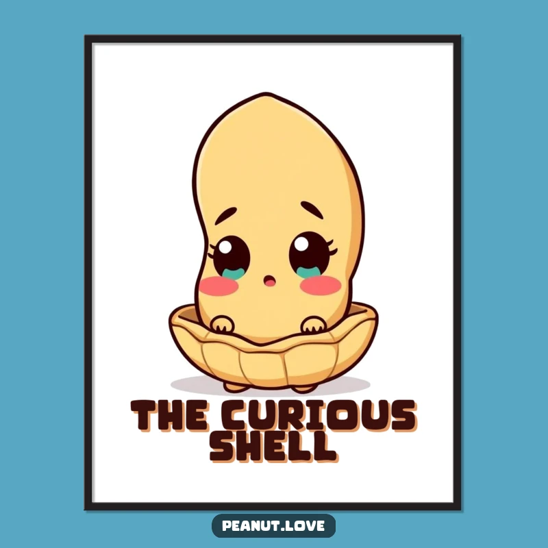 Funny Surprised Peanut Digital Art: Shell Shock Download, Instant Funny Gift